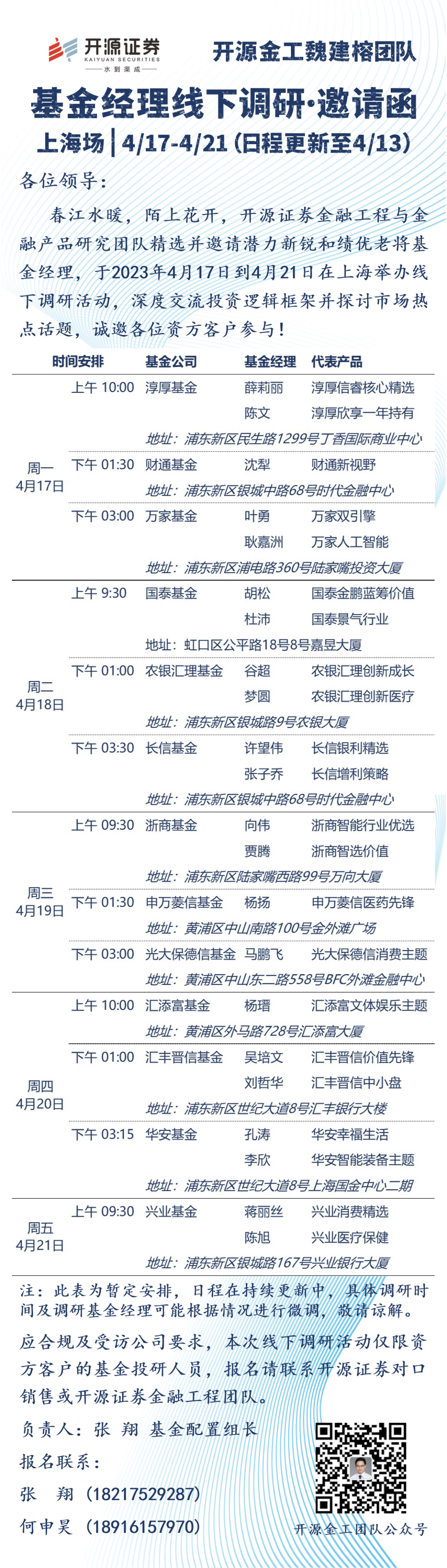 【邀请函】基金经理线下调研·上海 | 开源金工