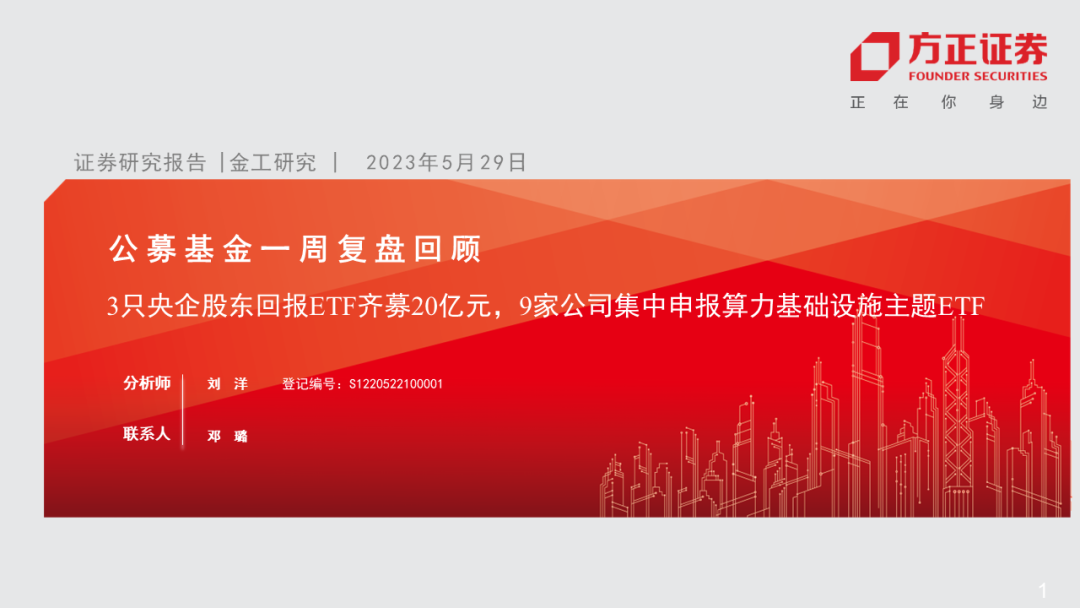 【方正金工】3只央企股东回报ETF齐募20亿元，9家公司集中申报算力基础设施主题ETF——公募基金一周复盘回顾