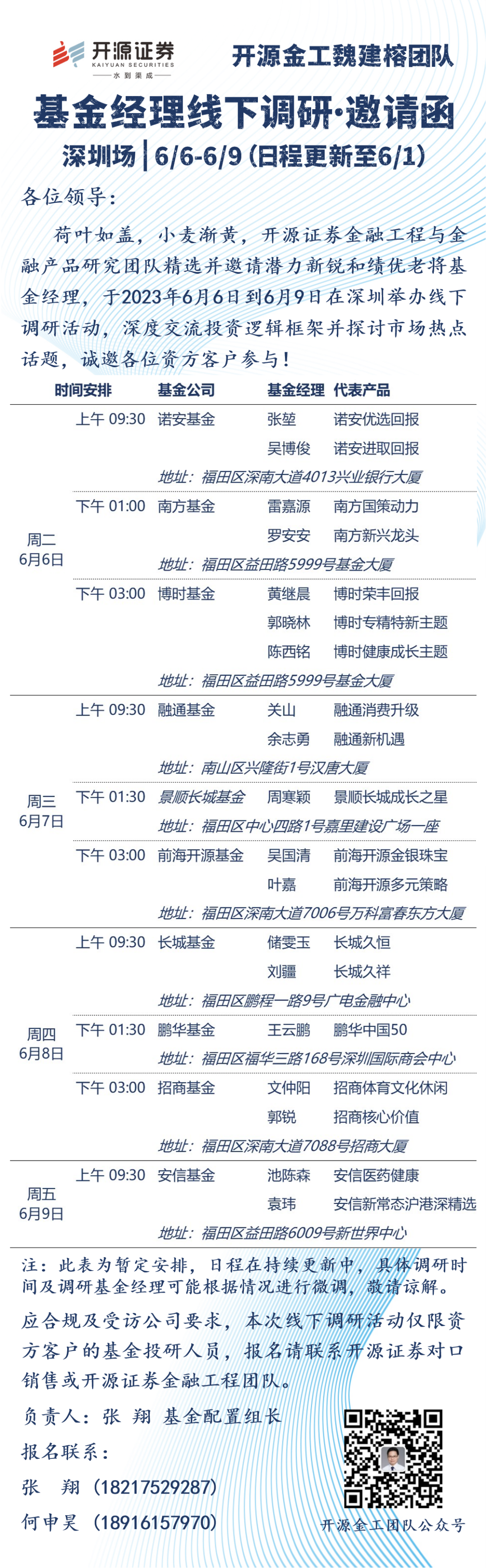 【邀请函】基金经理线下调研·深圳 | 开源金工