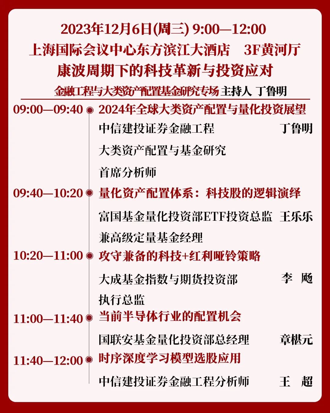 邀请函 | 中信建投证券“聚势而起”2024年度资本市场峰会金融工程与大类资产配置基金研究专场邀请函