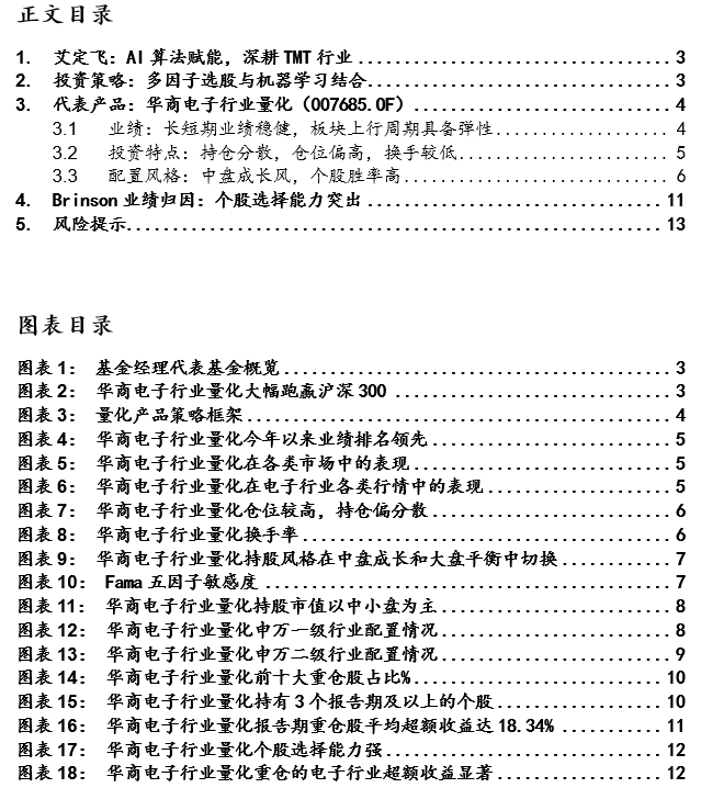 【国联金工|基金研究】华商基金艾定飞投资研究报告——多因子+AI赋能，深耕TMT的量化先锋